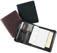 Three Ring Zippered Leather Agenda Organizer